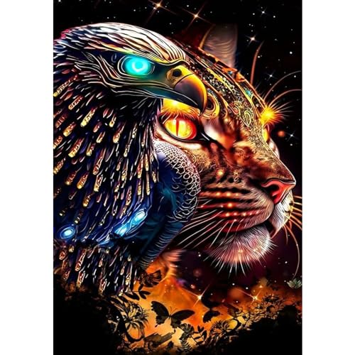 NAIMOER Tiger Diamond Painting Erwachsene, Diamant Painting Bilder Tiere Diamond Painting Erwachsene Adler Diamond Painting Kinder 5D Diamant Malerei Set für Home Décor(30x40cm) von NAIMOER