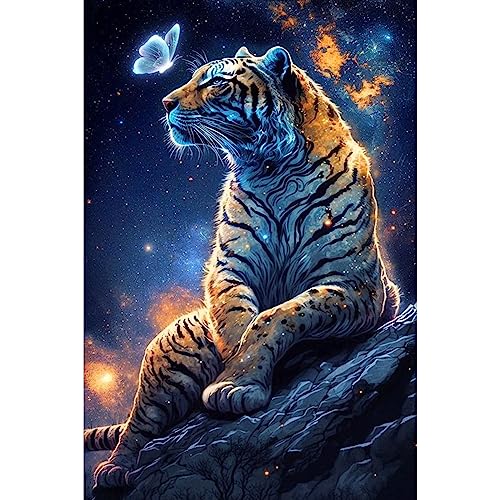 NAIMOER Tiger Diamond Painting Kits für Erwachsene Kinder, 5D Diamant Painting Schmetterling Bilder Erwachsene, Diamond Painting Tiere Bilder Kinder Malerei Set für Home Dekor 30x40cm NAIMOER Tiger Diamond Painting Kits für Erwachsene Kinder, 5D Diamant Painting Schmetterling Bilder Erwachsene, Diamond Painting Tiere Bilder Kinder Malerei Set für Home Dekor 30x40cm von NAIMOER