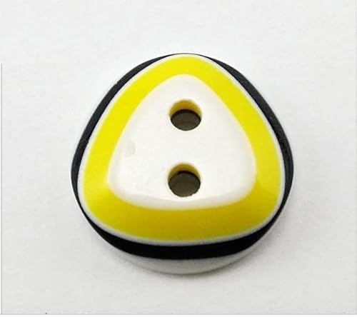 10er Set Knöpfe - Babyknöpfe für Jungen & Mädchen | Button [Ø-12,5mm] aus Kunststoff | Puppenknöpfe mit 2 Löchern | vielseitig Anwendbar zum Basteln & Nähen | Gelb von NAINA`S