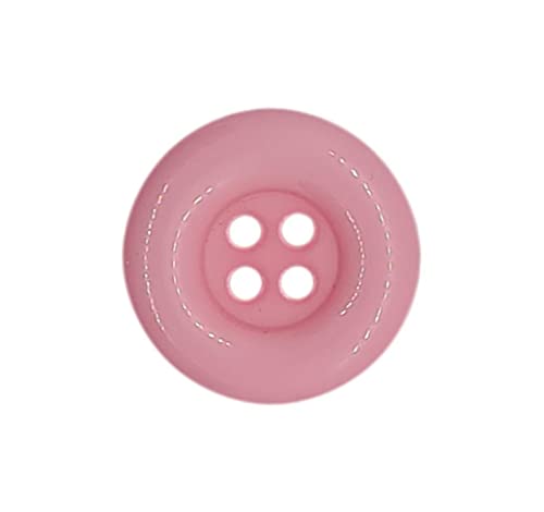 12er Set Kinderknöpfe - Babyknöpfe für Jungen & Mädchen | Button [Ø-11mm] aus Kunststoff | Puppenknöpfe mit 4 Löchern | vielseitig Anwendbar zum Basteln & Nähen | Bastelknöpfe in der Farbe Rosa von NAINA`S
