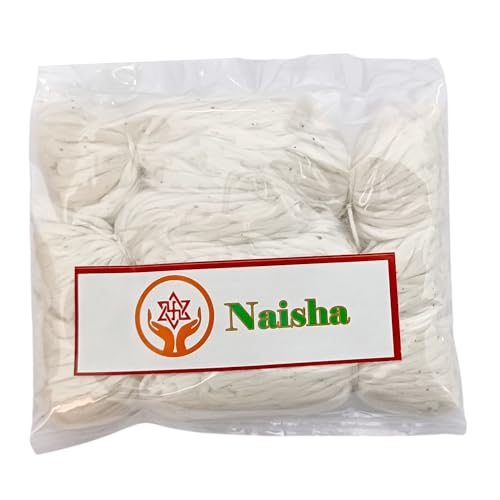 Naisha Handgefertigte lange Baumwolldochte (600 Stück) lange Bati für Öllampe Diya Jyot Batti Licht im Tempel/Öllampen/Diwali/Festivals. Länge ca. 7,6 cm von NAISHA