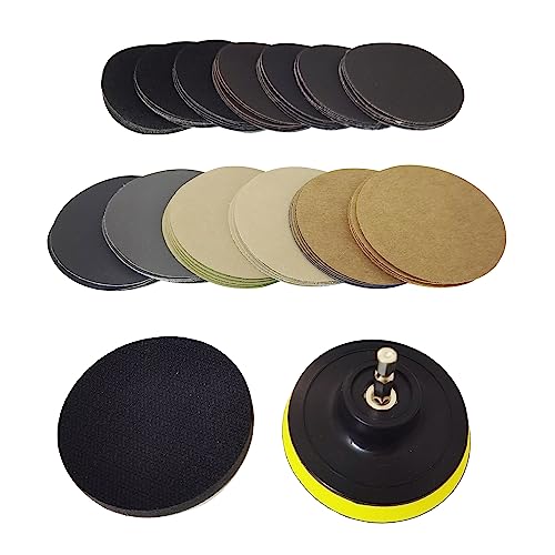 65 Stück 7,6 cm 75 mm Körnung 80–10000 wasserdichte Schleifpapier-Schleifscheiben, Haken und Schlaufe mit 1 x M10 Stützpad, 1 x Schnittstellen-Pad für Bohrer, Schleifer, Drehwerkzeuge und Holz 65 Stück 7,6 cm 75 mm Körnung 80–10000 wasserdichte Schleifpapier-Schleifscheiben, Haken und Schlaufe mit 1 x M10 Stützpad, 1 x Schnittstellen-Pad für Bohrer, Schleifer, Drehwerkzeuge und Holz von NAITESITOOLS