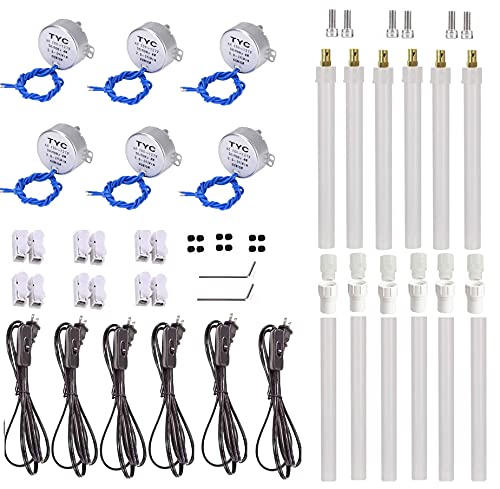 6 Stück DIY Becher Zubehör Set inkl. Synchrone Plattenspieler-Motoren, Kupplungsstecker, DN20 Kappen, Schalterkabel, ideal für Cuptisserie, Steckschlüssel-Rotator-Maschine (2.5-3R) von NAIVE BLUE