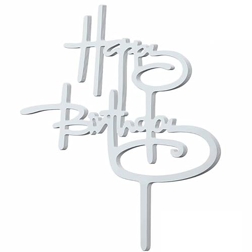 10Pcs Acryl Happy Birthday Kuchen Topper Urlaub Party Haushalt Zubehör für Restaurant Esstisch Dessert Dekor Anpassbare Geburtstag Kuchen Dekorationen von NAIXUE