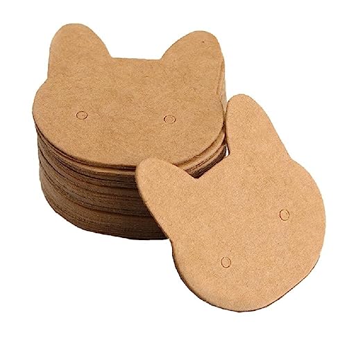 NAIXUE 50 stücke Katze Kopf Ohrring Karten Papier Ohrring Display Karten 3,5x3,5 cm Ohrstecker Halter Handgemachte Schmuck Zubehör Schmuck Geschenkbox von NAIXUE