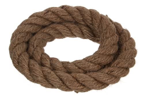 NAJDER Seilwerk 30mm Juteseil Naturfasern Tauwerk Hanf 3 gestrandet Jute Tau dekorativ Seil Absperrseil für Schaukel (30 mm, 1 m) von NAJDER