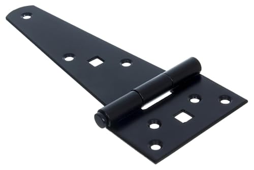 NAJDER Tür-Scharnier 2 Stück, Türband, für massive Türen innen und außen, Edelstahl Scharniere, Türangeln, Türscharnier Beschlag, Schräges Konstruktionsscharnier 150x45mm, schwarz lackiert RAL 9005 von NAJDER