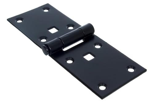 NAJDER Tür-Scharnier 2 Stück, Türband, für massive Türen innen und außen, Edelstahl Scharniere, Türangeln, Türscharnier Beschlag, Schräges Konstruktionsscharnier 150x55mm, schwarz lackiert RAL 9005 von NAJDER
