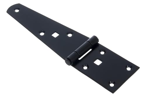 NAJDER Tür-Scharnier 2 Stück, Türband, für massive Türen innen und außen, Edelstahl Scharniere, Türangeln, Türscharnier Beschlag, Schräges Konstruktionsscharnier 150x75mm, schwarz lackiert RAL 9005 von NAJDER