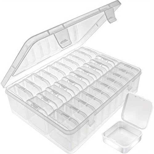 NAJILI Kleine Aufbewahrungsboxen,31 Stück Sortierbox Mit Deckel,Transparente Perle Aufbewahrung,Inkl.Sortierboxen & 1 Großer Außenbox,für Kleinteile Bastelartikel Schmuck Pillen von NAJILI
