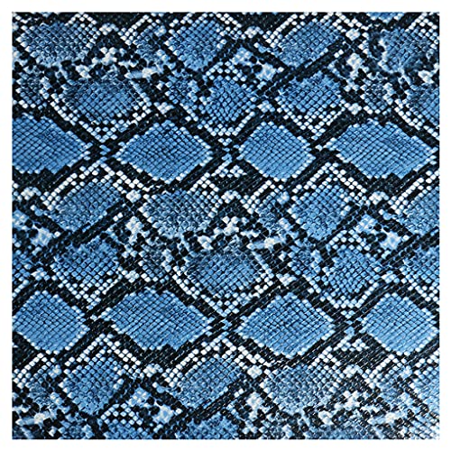 135x100cm Schlangenmuster Kunstleder Stoff Polsterstoff Meterware 1mm Dicke Vinyl Bezugsstoff zum Nähen DIY Basteln, Dekorationen, Sofastühle(Color:blue4) von NAKAN