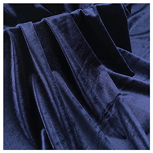 Blau Weicher Samtstoff Dekostoff 160cm Breit Dehnbares Velours-Material für Kleiderherstellung, Kleidung, Kostüm, Heimwerken, Nähen, Dekorationen(Size:1m,Color:Dunkelblau) von NAKAN
