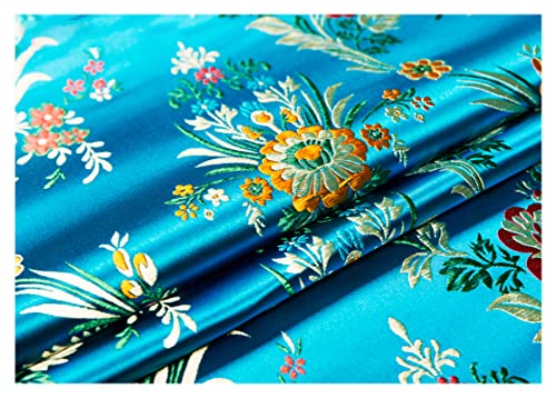 Bunt 75 Cm Breit Seide Stoff Meterware Für Kleid Rock Abendkleid Pyjama Kleider BettwäSche Dekorationen Meterware Verkauft(Color:Lake blue) von NAKAN