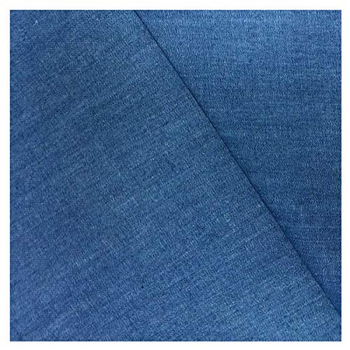 Gewaschener Denim Jeansstoff Meterware 150cm Breiter Leichter Kleidungsstoff aus 100% Baumwolle für Kleidung, Nähen Von Bastelarbeiten, Nicht Dehnbar(Color:Mittelblau) von NAKAN
