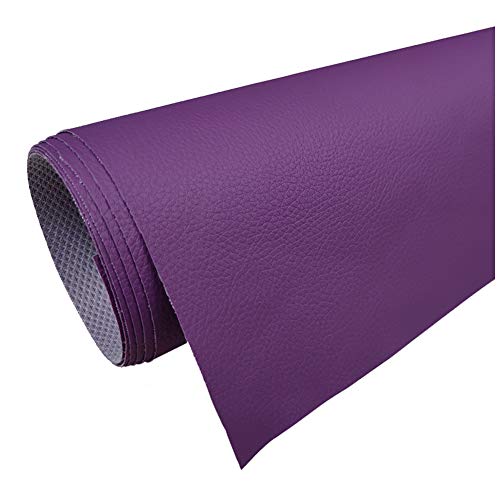 Massiver Kunstlederstoff Polsterstoff Meterware 160cm Breite PU Kunstleder Vinyl Stoff Litchi-Muster für Heimwerkerarbeiten, Nähen, Sitzbezüge, Möbelreparatur(Color:lila) von NAKAN