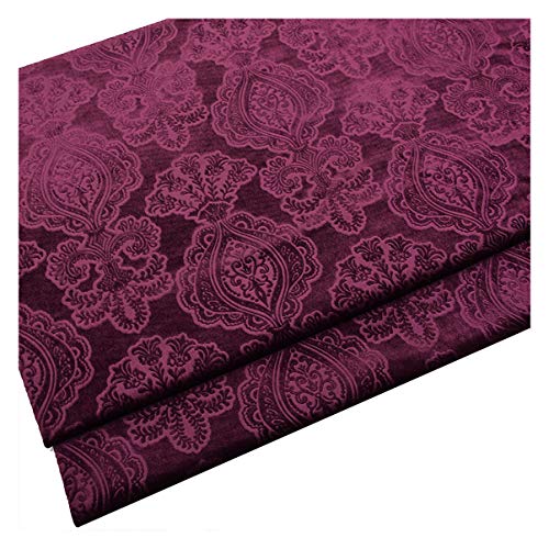 Blumenmuster Samtstoff Meterware 145 Cm Breit Blumen Dekorativen Samtstoff Möbelstoff, Polsterstoff für Polsterung, DIY Handwerk, Vorhang, Wohnkultur(Color:Fuchsia rot) von NAKAN