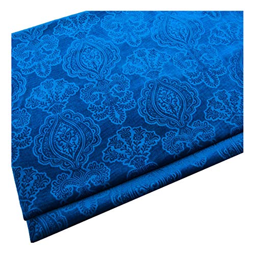 Blumenmuster Samtstoff Meterware 145 Cm Breit Blumen Dekorativen Samtstoff Möbelstoff, Polsterstoff für Polsterung, DIY Handwerk, Vorhang, Wohnkultur(Color:Königsblau) von NAKAN