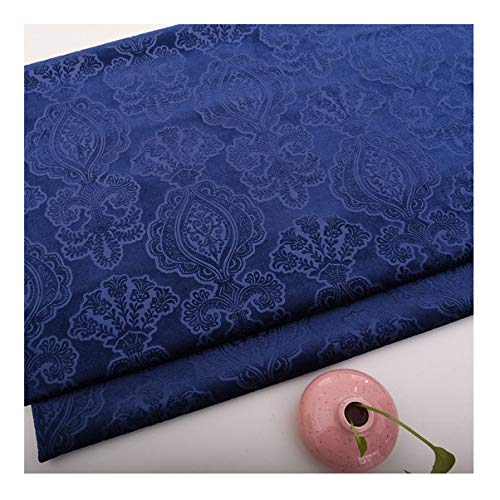 NAKAN Blumenmuster Samtstoff Meterware 145 cm Breit Blumen Dekorativen Samtstoff Möbelstoff, Polsterstoff für Polsterung, DIY Handwerk, Vorhang, Wohnkultur(Color:Navy blau) von NAKAN