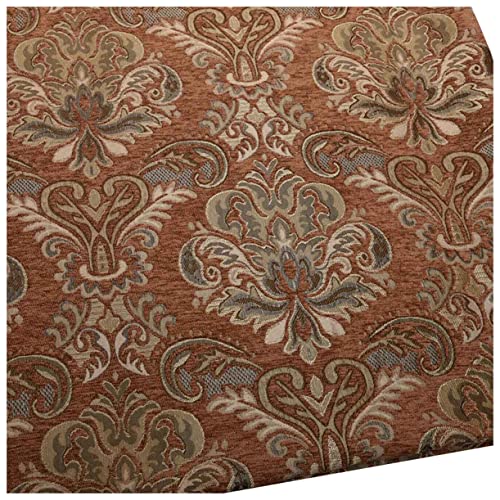 NAKAN Chenille Samtstoff Polsterstoff Meterware Vintage Blumenmuster 145x100cm Dekostoff für Sofa, Sitzbezug, Heimwerkerarbeiten, Vorhänge, Kissen(Color:braun) von NAKAN