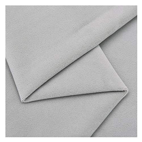 Einfarbiger Samtstoff Mattes Polster-Velours-Stoff Meterware 150cm breit für DIY-Basteleien, Stuhlsitzbezug, Wohndekoration, schwarz/grau(Color:light grey36) von NAKAN
