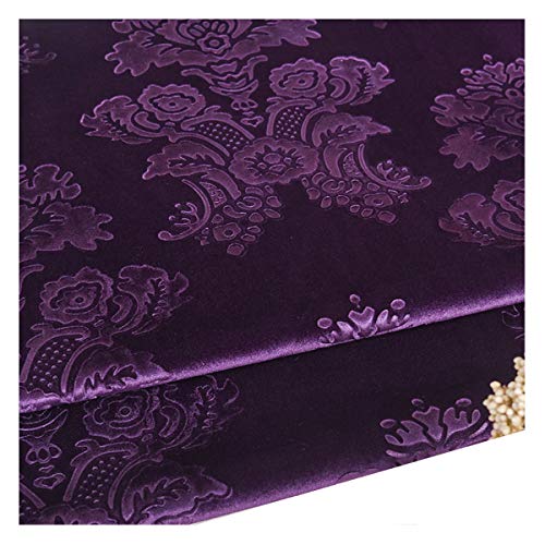 NAKAN Geprägter Samtstoff Möbelstoff Meterware 140cm Breit Im Vintage-Stil für Polster, Heimdekoration, Näharbeiten, Sofa-Stuhlbezug, Vorhang(Color:DUNKELVIOLETT)… von NAKAN