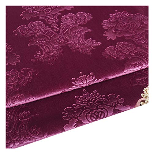 NAKAN Geprägter Samtstoff Möbelstoff Meterware 140cm Breit Im Vintage-Stil für Polster, Heimdekoration, Näharbeiten, Sofa-Stuhlbezug, Vorhang(Color:Rose ROT)… von NAKAN