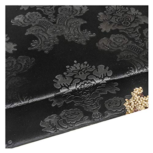 NAKAN Geprägter Samtstoff Möbelstoff Meterware 140cm Breit Im Vintage-Stil für Polster, Heimdekoration, Näharbeiten, Sofa-Stuhlbezug, Vorhang(Color:SCHWARZ)… von NAKAN