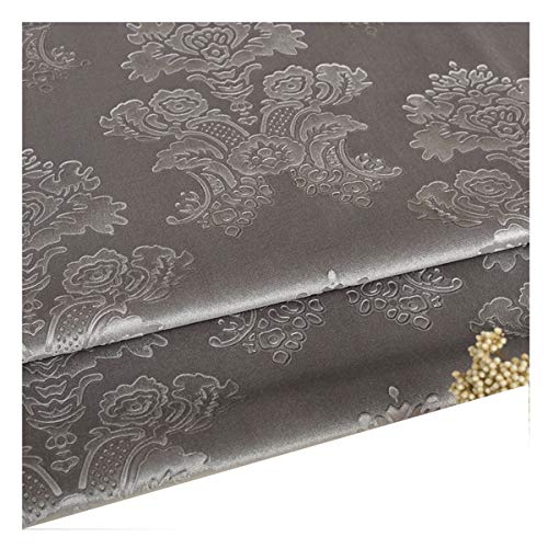 NAKAN Geprägter Samtstoff Möbelstoff Meterware 140cm Breit Im Vintage-Stil für Polster, Heimdekoration, Näharbeiten, Sofa-Stuhlbezug, Vorhang(Color:SILVERISH Grey) von NAKAN