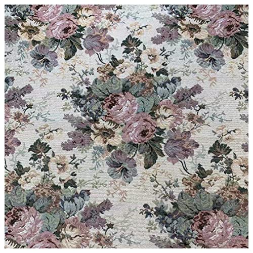 NAKAN Jacquard Polsterstoff Meterware Vintage Blumenmuster 145x100cm für Sofa Stuhl Einrichtung Kopfteil Basteln Vorhang Kissen(Color:blau) von NAKAN