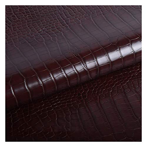 NAKAN Krokodilmuster Kunstleder Stoff Meterware 100x138cm Weiche PU Kunstleder Polsterstoff für Taschen, Sitzbezug, DIY Handwerk(Color:Dark COFFEE4) von NAKAN