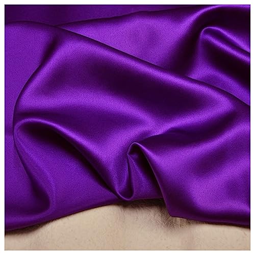 NAKAN Seidenstoff 100% Maulbeerseide Satinstoff Material 26 Farben für Kleiderherstellung, Futter, Hochzeit, Abschlussball, Kissenbezug, 114cm Breit(Size:1.14x2m(3.7x6.5ft),Color:lila) von NAKAN