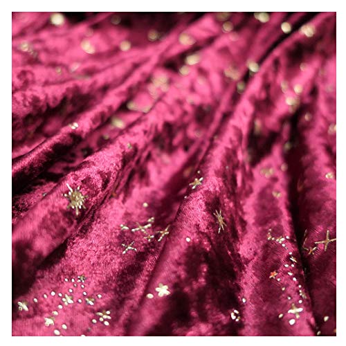 NAKAN Stretch Samtstoff 155x100cm Weiches Sternmondmuster Veloursgewebe für DIY Handwerk, Bekleidung Kostüm, Dekoration, Foto Hintergrund(Color:rot,Size:2m)… von NAKAN