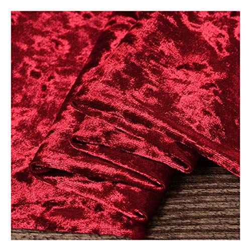 Pannesamt Meterware 160cm Breit 4-Wege Stretch Velours-Stoff für Bekleidungs-Kostüme, Nähen, Basteln, Heimdekoration(Color:red 2) von NAKAN