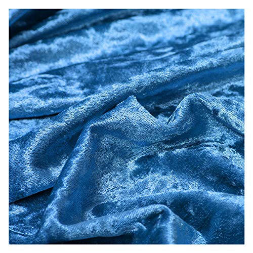 Pannesamt Stoff Möbelstoff Meterware 160cm Breit für Polster, Sofa Stuhl Sitzbezug, Nähen DIY Basteln, Kleidung, Kostüm(Color:Blau) von NAKAN