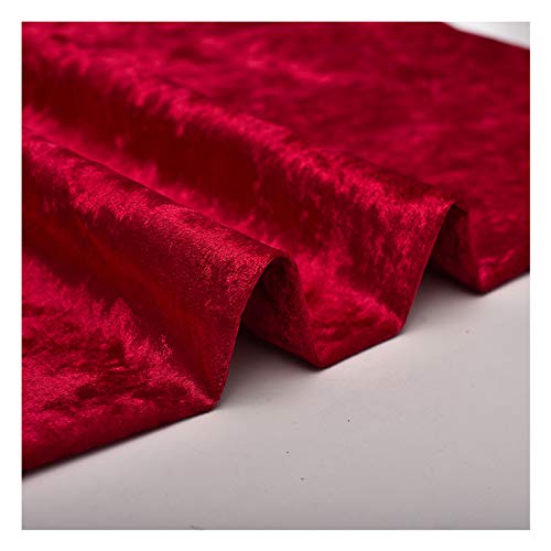 Roter Pannesamt Dekostoff Meterware 150cm Breite Veloursstoff zum Nähen von Bastelarbeiten, Tischdecken, Vorhangvorhängen, Kissen, Wohnaccessoires(Color:red 14,Size:3m) von NAKAN