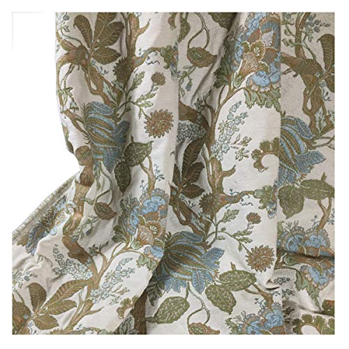 Schwerer Chenille Möbelstoff Meterware Blumenmuster Bezugsstoff Polsterstoff 150cm Breit zum Nähen, Sofa, Vorhang, Stuhlsitzbezug, DIY Basteln(Color:Weiss) von NAKAN