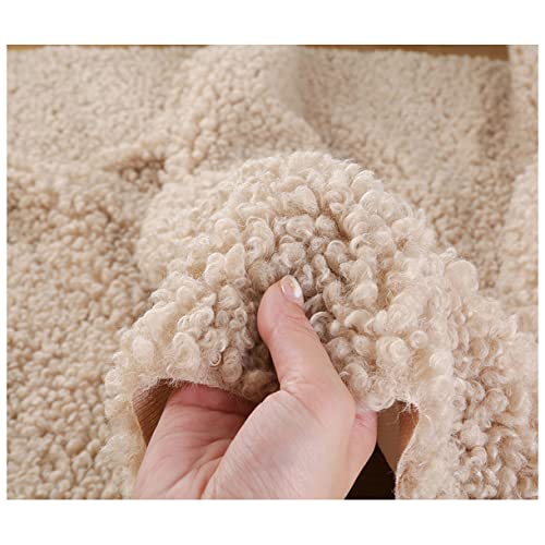 Sherpa Fleece Kunstpelz Kunstfell Stoff 160x50cm Hohe Dichte Soft Faux Schaffell Stoff für Nähen, Spielzeug, Kissen, Kostüm, DIY Basteln(Color:Eiche) von NAKAN