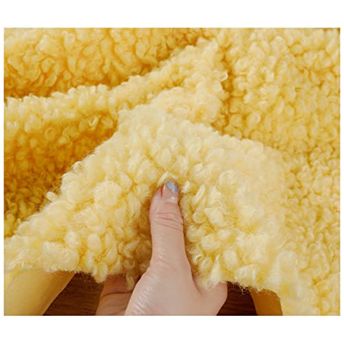 Sherpa Fleece Kunstpelz Kunstfell Stoff 160x50cm Hohe Dichte Soft Faux Schaffell Stoff für Nähen, Spielzeug, Kissen, Kostüm, DIY Basteln(Color:gelb) von NAKAN