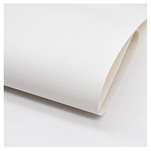 Vinyl Kunstleder Stoff Polsterstoff Meterware 135cm Breit Kunstleder Lederimitat Bezugsstoff für Möbel Sofa Stuhl Sitzbezug, DIY Handwerk, Wohnkultur(Color:Weiß) von NAKAN
