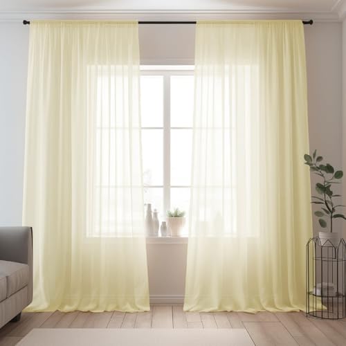 NAKIHOUSE Voile-Vorhang, 63 Tropfenvorhänge, lichtfilternde Fensterbehandlung, durchscheinend & Vorhänge, Schlitz-Top, Aprikosen-Vorhänge für Schlafzimmer/Kinderzimmer, 132 x 160 cm, 2 Vorhänge NAKIHOUSE Voile-Vorhang, 63 Tropfenvorhänge, lichtfilternde Fensterbehandlung, durchscheinend & Vorhänge, Schlitz-Top, Aprikosen-Vorhänge für Schlafzimmer/Kinderzimmer, 132 x 160 cm, 2 Vorhänge von NAKIHOUSE