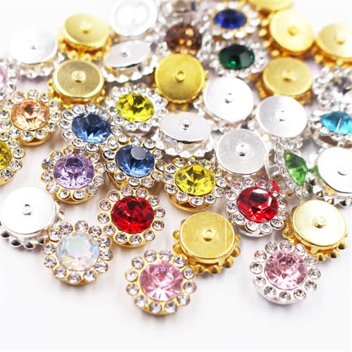 100 Stück Sonnenblumen Strasssteine - Glitzernde Kristalle zum Nähen für Kleidung, Kunsthandwerk, DIY Schmuck - Hochwertige für Dekoration und Accessoires von NAKLEBO