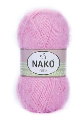 NAKO Paris, 10510 Strickgarn, Häkelgarn, Acryl-Schal, Wintermütze, Schal, Garn – 5 Knäuel (Knäuel) 40 % Premium-Acryl – 60 % Polyamid pro Knäuel je Knäuel 100 g von NAKO