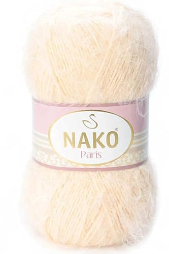 NAKO Paris, 1204 Strickgarn, Häkelgarn, Acryl-Schal, Wintermütze, Schal, Garn – 5 Knäuel (Knäuel) 40 % Premium-Acryl – 60 % Polyamid pro Knäuel pro Knäuel 100 g von NAKO