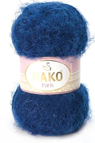 NAKO Paris, 3266 Strickgarn, Häkelgarn, Acryl-Schal, Wintermütze, Schal, Garn – 5 Knäuel (Knäuel) 40 % Premium-Acryl – 60 % Polyamid pro Knäuel je Knäuel 100 g von NAKO