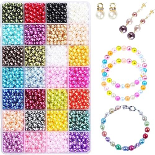 1960 Stück 6mm Perlen, 28 Farben Multicolor Perlen, Bastelzubehör, Geschenkidee für Kinder aus Perlen, Kunstperlen mit Loch, Perlen für Die Herstellung Von Armband Halskette Ohrringe 1960 Stück 6mm Perlen, 28 Farben Multicolor Perlen, Bastelzubehör, Geschenkidee für Kinder aus Perlen, Kunstperlen mit Loch, Perlen für Die Herstellung Von Armband Halskette Ohrringe von NAMIC