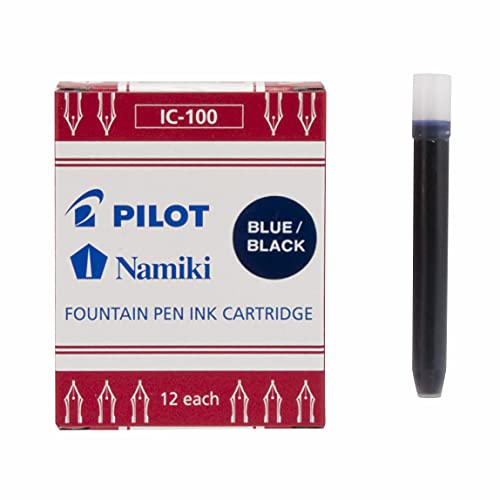 Namiki IC100 Füllfederhalter Tintenpatrone, blau/schwarz, 12 Patronen pro Packung (69102) von NAMIKI