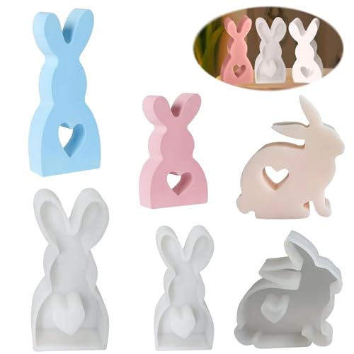 3 Stück 3D Osterhase Silikonform Kerzenhalter, Gießformen Silikon Ostern, Silikonform Hase, Silikonformen Ostern Hasenform für Ostern, DIY Gießform Osterhase für Kerzenständer Kerzenherstellung Gips 3 Stück 3D Osterhase Silikonform Kerzenhalter, Gießformen Silikon Ostern, Silikonform Hase, Silikonformen Ostern Hasenform für Ostern, DIY Gießform Osterhase für Kerzenständer Kerzenherstellung Gips von NAMIS