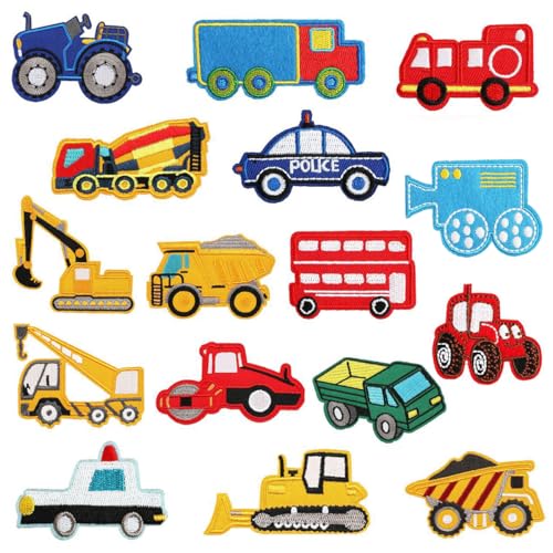 Patches Zum Aufbügeln Jean Patch Sticker zum Aufnähen Bügelbilder Patches Set Sewing Applique für T-Shirt Jeans Kleidung Taschen (16 Auto Aufnäher) von NAMIS