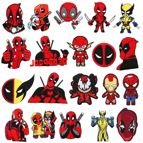 Patches Zum Aufbügeln Jean Patch Sticker zum Aufnähen Bügelbilder Patches Set Sewing Applique für T-Shirt Jeans Kleidung Taschen (20 Anime Aufnäher) von NAMIS