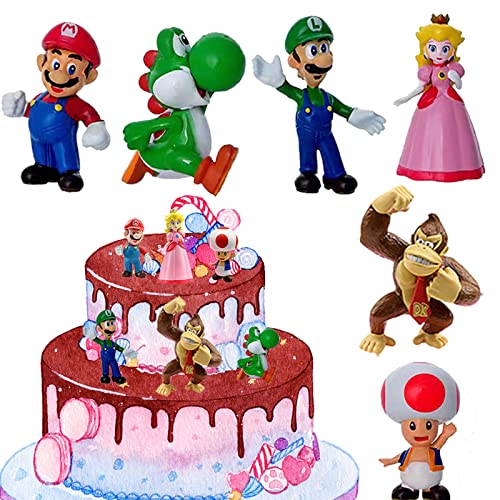 Super Mario Figuren für Torte 6pcs Super Mario Geburtstag Deko Mini Figuren Tortendeko Geburtstage Von Kindern Party Kuchen Dekoration Lieferungen von NAMIS
